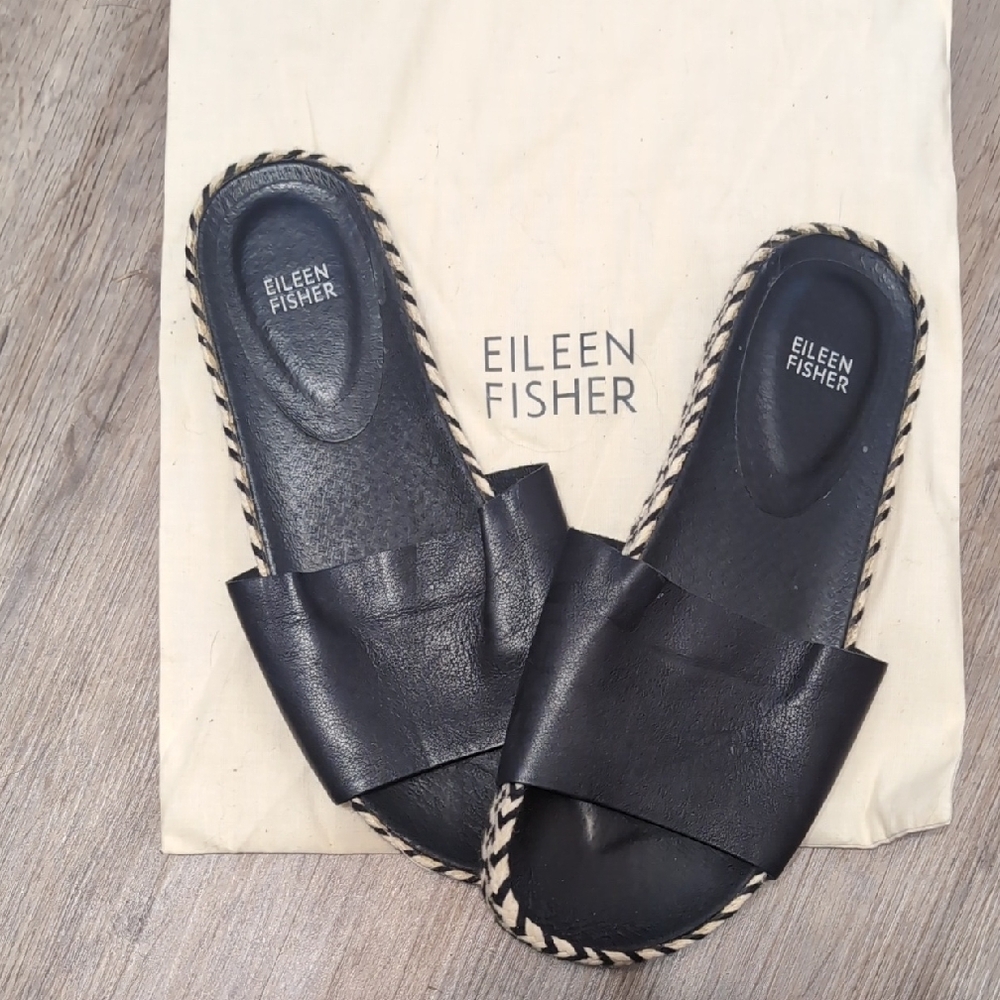 Eileen Fisher Black Women's Slide Sandals